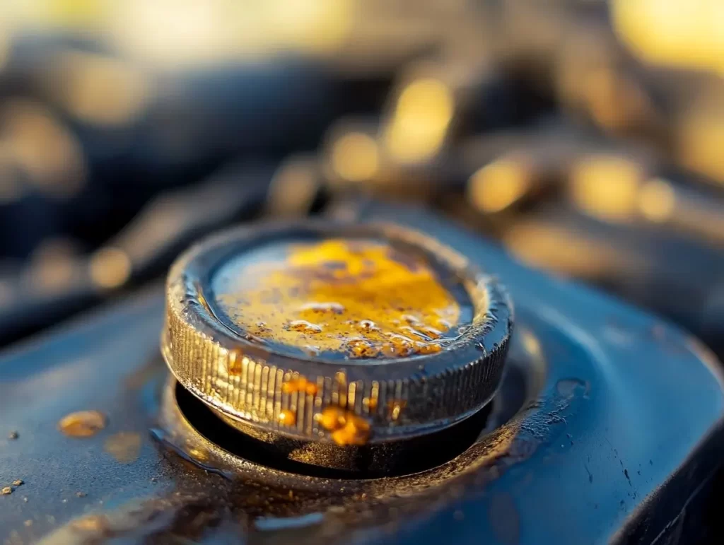 What is this yellow sludge in an oil cap?